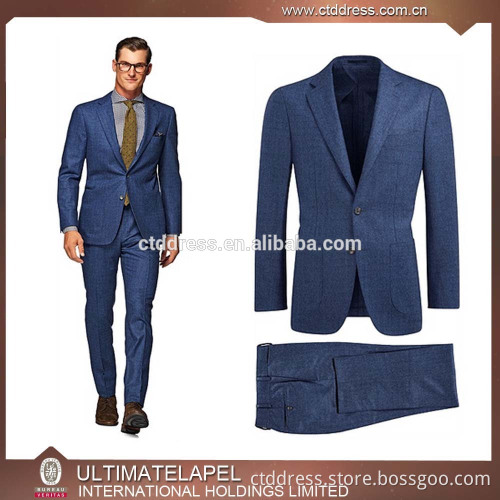 High Quality Notch Lapel Super Fine Wool Men Slim Suit